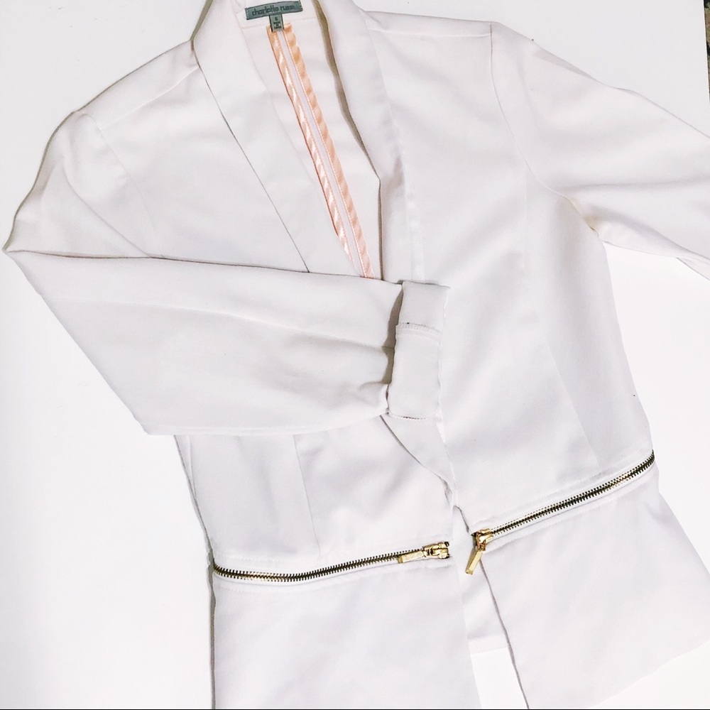White Blazer Peplum Style